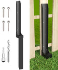 Fence Post Anchor Kit, Heavy Duty Metal Steel Post Repair Kit, Fence Post Anchor Stakes Ground Spike for Repairing Tilted/Broken Wood Post, Metal-Plate Style, 1 Pack - size: Metal-Plate-1