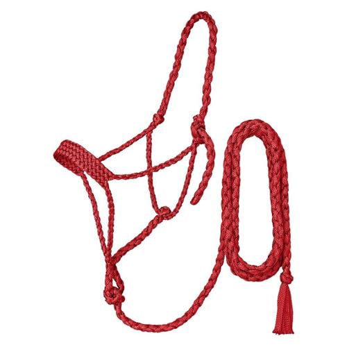 Tough 1 Premium Mule Tape Halter w.Lead - color: Red