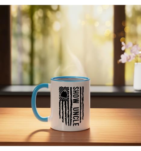 Livestock Show Uncle US Flag Livestock Show Uncle Ceramic Mug, Blue/White, 11oz - color: Blue/White, size: 11 Ounces