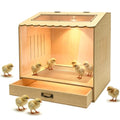 Wooden Chicken Brooder Box with Heating Lamp, 20x18x16 Inch Brooder Box with Mesh Bottom Drawer for Waste Collection for Ducks, Chicks, Hamsters, Lizards