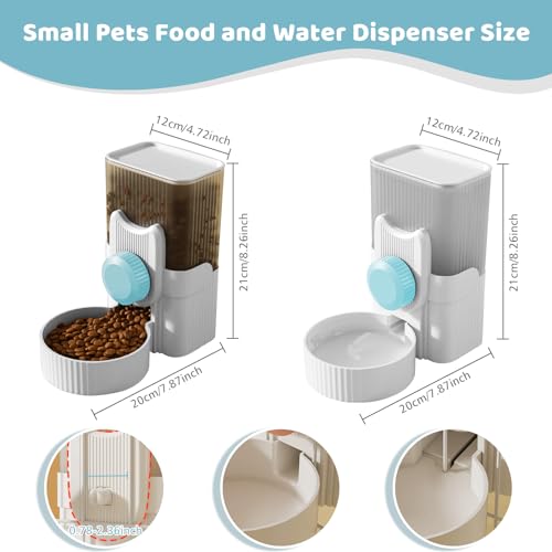 Hanging Cage Auto Pet Food Bowl Water Bottle Dispenser, 1L, Blue | Auto Gravity Pet Feeder and Waterer Set, Kennel Feeding Station, Crate Feeder Dish, For Rabbit Puppy Cats Ferret - color: Blue