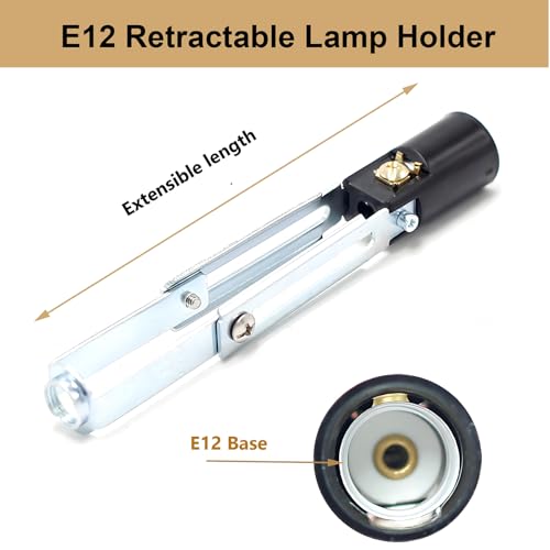 E-12 Length Adjustable Bulb Socket Chandelier Socket with Cardboard Insulator (4，Pack)