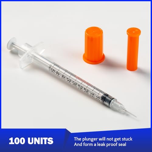Syringes 0.5ml 31 Gauge 1/2 Inch 13mm Disposable Lab Supplies, Pack of 100 | U-100, Single-Use, Smooth & Leak-Proof, Individually Wrapped - size: 0.5ML 31G 1/2" 13MM