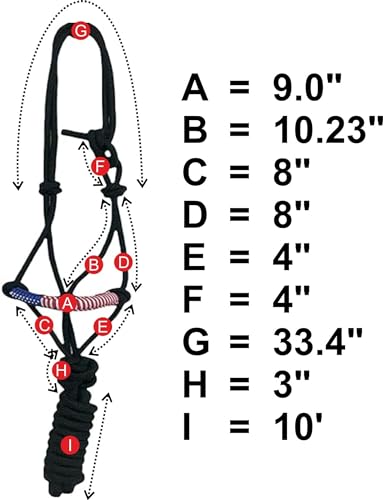 Majestic Ally Poly Braided Patriotic Nose Poly Rope Halter and 10' Matching Lead - color: Royal Blue