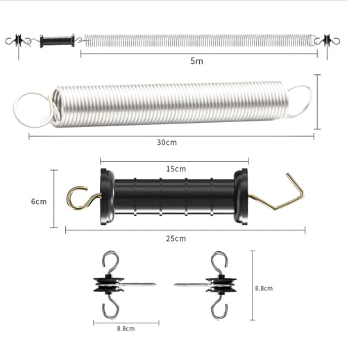 Electric Fence Gate Kit with Spring-Loaded Handles & Tension Spring, 2-Way Anchors and Insulators for Farm Fencing (2 Set)