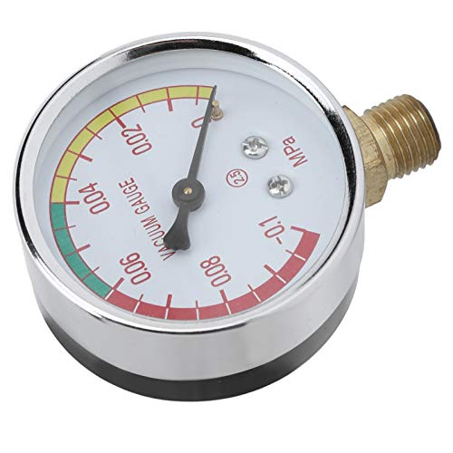 Plplaaoo Milking Machine Vacuum Gauge, Milker Analog Vacuum Gauge with G1/4 Male Thread & Stainless Steel, for Portable Goat Cows Milking Machine & Dairy Farming (Vacuum Range -14.5 to 0 PSI)