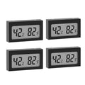 Digital Hygrometer Thermometer with LCD Display Indoor Temperature Gauge Humidity Meter for Home or Greenhouse (Black, 4 Pack) - color: Black