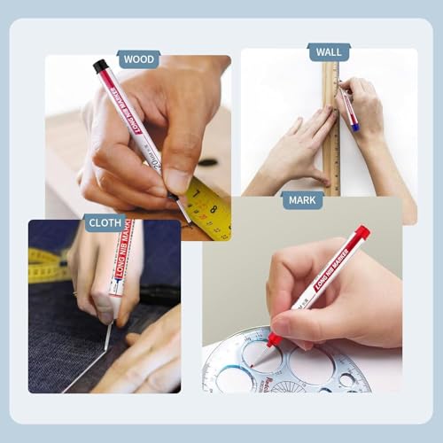 15 PCS Long Head Deep Hole Marker Pens,20mm Long Nib Marker,Longs Nose Markers,Waterproof Construction Markers Marking Tool,Permanent Marker Carpenter Ink marker Pens,Metal marking Pens,Yellow - color: 15PCS-20MM Yellow