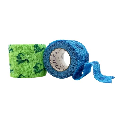 OVIK Health CoFlex NL – Self-Adhering Elastic Bandage – Non-Latex – First Aid – Comfortable and Gentle – Trucks & Dinosaurs, 2 inch, 2 Rolls - size: 2 Inch - 2 Count, style: Trucks/Dinos