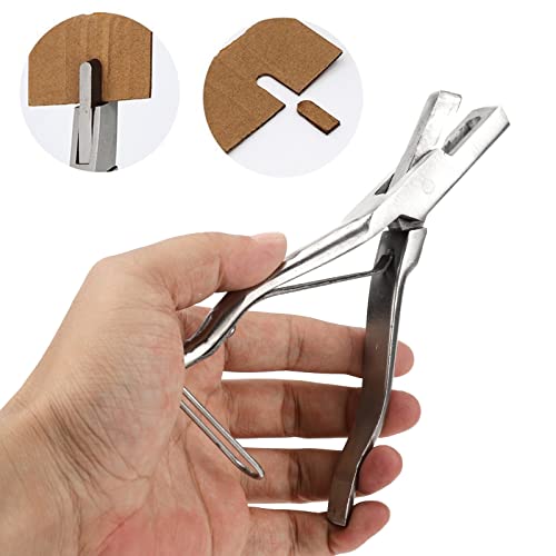 Ear Tag Plier Stainless Steel, Ear Notcher, Stainless Steel Pig Ear Tag Plier, Hear Tag Notcher with Safe Buckle for Cattle, Sheep, Goats, Pigs, and Dogs Identification(U Shape 26x20x3.5cm)