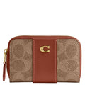 Coach, Women's, Essential Small Zip Around Card Case, Tan Caramel, One Size - color: Tan Caramel, size: One Size