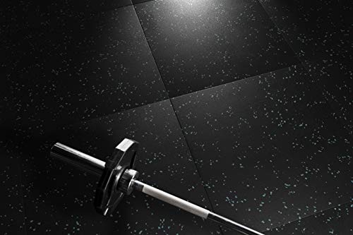 Genaflex Pro Heavy Duty Thick Rubber Gym Floor Tiles High Density Shock Absorbent Laminated Deadlift Mats - 1" Thick X 20" W X 20" L - 2.7 Sq. Ft. (Tan/Black, 1 Tile - 2.7 Sq. Ft.) - color: Tan/Black