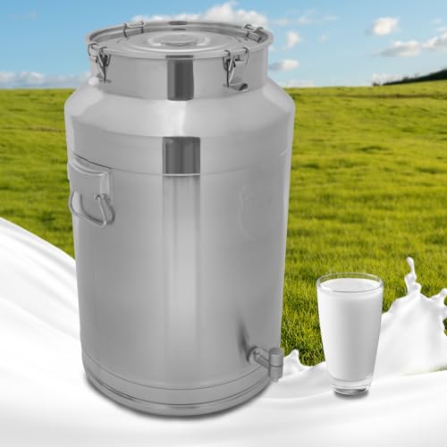 76L/20.08Gal Stainless Steel Milk Can 304 Stainless Steel Milk Jug Sealed Bucket Wine Pail Bucket Milk Can Liquid Storage Container w/Faucet & Sealed Lid for Milk Wine Water Liquid - size: 76L|w/Faucet|304