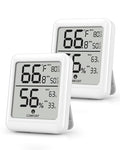 BN-LINK Digital Hygrometer Indoor Room Thermometer with LCD, 2 Pack | Accurate Temperature and Humidity Meter with Large LCD Monitor for Home, Bedroom, Terrarium, Incubator, Greenhouse