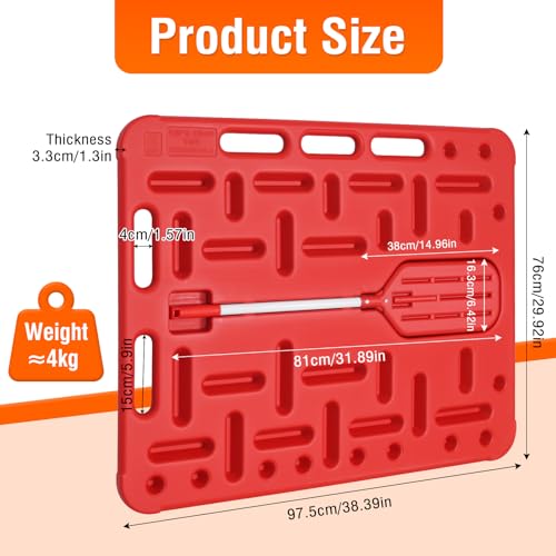 Livestock Sorting Panel with Sound Paddle 38x33 Inch Plastic Sturdy | Animal Guide Board Pigs Hogs Sheep Goats Cattle Gate Steel Ball Sound Paddle Dual Handles Portable Farm Equipment