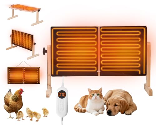 Smart Chicken Coop Heater for Chicks 200W Brooder Heater Plate with Adjustable Thermostat & Timer for Chicks, Ducks, Indoor Use, Brooder Heating Panel Safer Than Brooder Lamps for Year-Round Warming