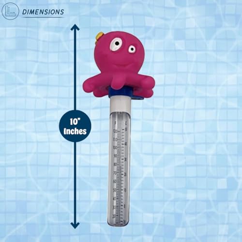 Floating Octopus Thermometer for Pools, Spas, Hottubs, & Aquariums - Shatter Resistant - color: Octopus