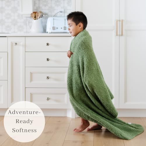 Saranoni Bamboni Baby Blanket | Luxury Plush Super Soft Blanket | Breathable Comfy Blankets for Kids and Teens | Olive - 40" x 60" | Ultra-soft Bamboni blanket with breathable comfort and plush texture for kids, teens, and cozy everyday relaxation. - colo