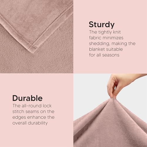 Utopia Bedding Soft Fleece Bed Blanket Throw Size Rose Pink (50x60 Inch) | Microfiber Plush Warm Lightweight Breathable Cozy Blanket Anti-Static, All Season Use, Gift for Women and Men - color: Rose Pink, size: Throw (50x60 Inch)