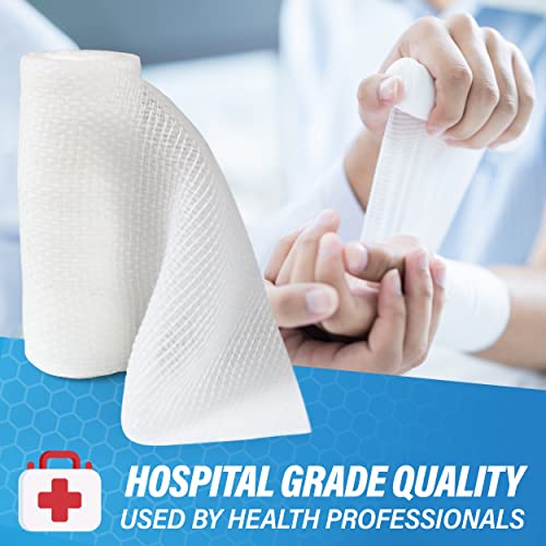 AFFORDTEX Gauze Bandages – 36 Rolls - Premium First Aid Supplies for Safe Adventuring – Flexible, Stretchable, and Breathable Gauze Rolls – 4” x 4.1 Yards Bandage Wrap for Wound Dressing - size: 4" Pack of 36 Rolls