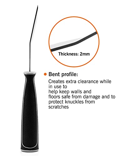 ROLLINGDOG 3 Inch Bent Pole Scraper | Stainless Steel Bent Blade, Anti-Slip Rubber Handle, Heavy Duty Paint Remover Scraper Tool - color: 1pc Paint Scraper