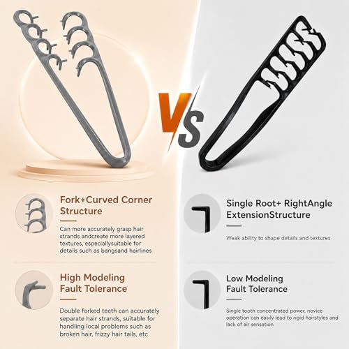 Texture Styling Comb, Wide Tooth Daily Grooming Comb, Professional Hair Styling Tool for Men and Women, Grey (1 Pack)