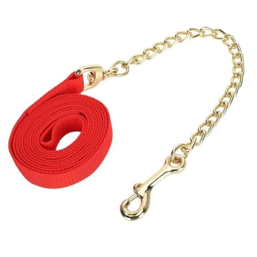 Leather Poly Lead Rope,Horse Value Rope with Iron Chain Red | Horse Lead Rope, Rope Leash Lead Horse Lunge Line Weather Resistant Lead Line for Equestrian and Livestock
