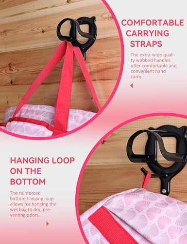 Horse Grooming Tote Bag, Waterproof Grooming Organizer with Multiple Pockets for Brushes & Tools, Stable & Show Use Pink - color: Pink