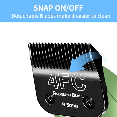 Size 4FC+5FC+7FC Detachable Dog Grooming Blades, Compatible with Andis, Oster A5, Wahl KM10 Series Clippers, Cut Length 3.2-9.5mm, Black - size: 4FC+5FC+7FC