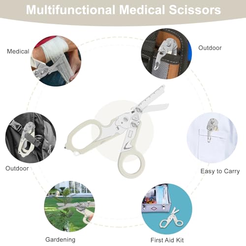 6-in-1 Heavy-Duty Emergency trauma shears (Silver) - color: Silver