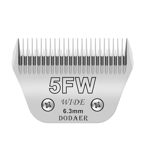 5FW Dog Grooming Wide Blades,Compatible with Andis,Oster A5,Wahl KM10 | Cut Length 1/4"(6.3mm) - color: Silver, size: 5FW 6.4mm