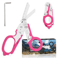 6-in-1 Heavy-Duty Emergency trauma shears (Pink) - color: Pink