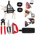 7pcs 8" Farrier Tool Kit, Hoof Rasp Nipper Trimmer Livestock Sling | 8" Hoof Nipper, 300lb Capacity Adjustable Weighing Sling, Storage Bag Included, for Goat, Pig, Sheep, Donkey, Equine, Alpaca - style: Essential Hoof Care Kit