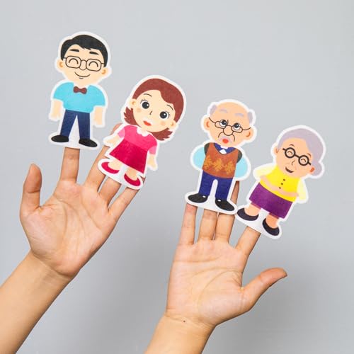 Soft Felt Finger Family Puppets – 7 Pack Nursery Rhyme Finger Puppets Toy for Toddlers & Preschool Kids, Ideal for Parent-Child Interaction, Classroom Activities, Storytelling, and Bedtime Songs - style: 7PCSFamily Finger Puppets