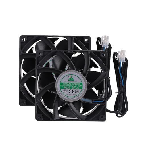 XY-12038B2H High Air Volume Fan, EC Brushless Fan XY12038B2H 110V-240V 0.06A 12CM 120×120×38mm 50/60HZ Cabinet Case Cooling Fans 2PCS