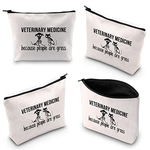 WCGXKO Veterinarian Gift Vet Techs Are Pawsome Animal Lover Zipper Pouch Makeup Bag (Veterinary Medicine)