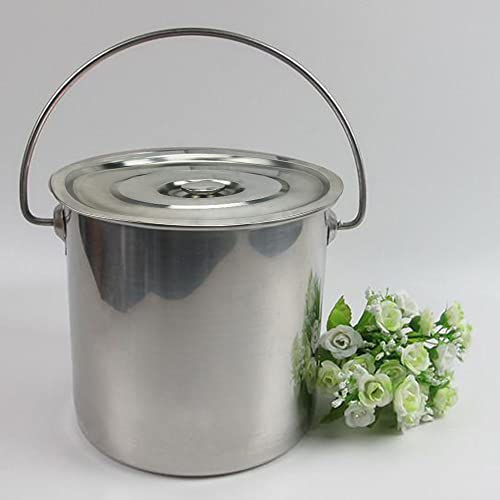 Extra Thick 304 Stainless Steel Milk Can, Milk Jug Milk Pail Anti-Leak Liquid Storage Transport Container with Sealed Lid and Carry Handle Tote Jug for ice, Meat, Fish, Food, Rice (12L/3.2Gal) - size: 12L/3.2Gal