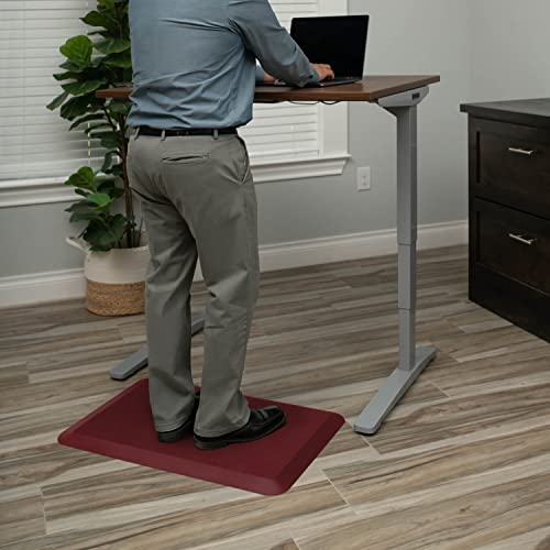 NewLife by GelPro Anti-Fatigue Designer Comfort Kitchen Floor Mat, 20" x32”, Leather Grain Cranberry - color: Leather Grain Cranberry, size: 32"L x 20"W x 0.8"Th