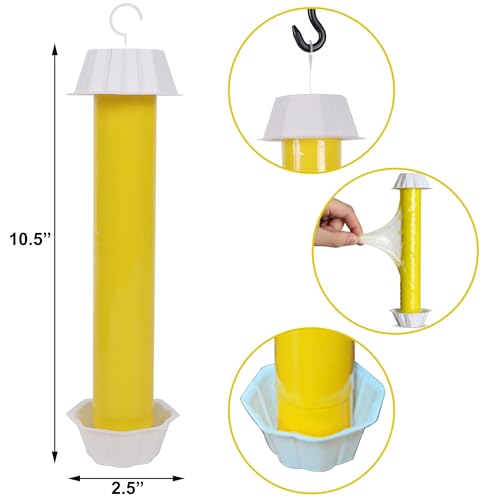 Fly Stick Sticky Fly Traps for Indoors Outdoor 12pk, Sticky Hanging Fly Stick, Flying Insect Trap, wasp Trap（Yellow 12PCS） - color: yellow 12PCS