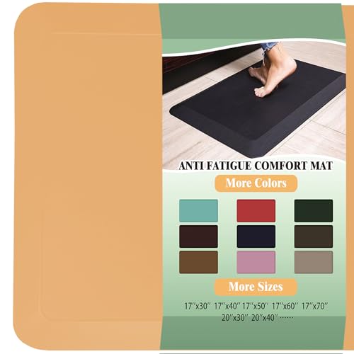 1" Extra Thick Anti Fatigue Floor Mat 30" L x 20" W,Kitchen Mat, Standing Desk Mat,140D Advanced PU Foam Ergonomic Comfort at Home, Office, Garage, Sink (Orange) - color: Orange, size: 30"L x 20"W x 1"Th