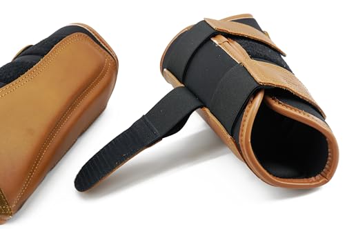 Jeereal Brushing Horse Boots Equine Boots | Protective Gear and Training Equipment | Neoprene,Waterproof Cloth and Genuine Leather Made of (Brown, Cob (Medium)) - color: Brown, size: Cob (Medium)