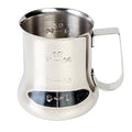 TrueCraftware- 18 oz Milk Frothing Pitcher Stainless Steel with Measuring Scale- Frother Cup Steaming Espresso Milk Pitcher Coffee Bar Cappuccino Barista Tools Milk Jug Steamer - size: 18 Ounces