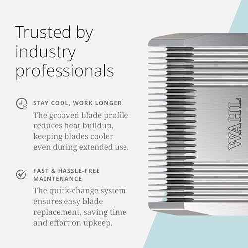 Wahl Pro Animal Prime Series Blades - Professional Fine Tooth Pet Clipper for Horse, Cat & Dog Grooming - Made from High-Carbon Steel - #9, 2.0mm | Solid High-Carbon Steel, Quick-Change System for Dog, Cat, and Horse Grooming - size: #9