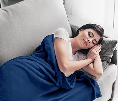Utopia Bedding Ultra Soft Fleece Bed Blanket Throw Size Navy (50x60 Inches) | Microfiber Plush Warm Lightweight Breathable Cozy Blanket Anti-Static, All Season Use, Gift for Women and Men - color: Navy, size: Throw (50x60 Inch)