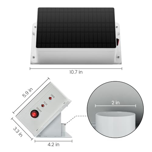 Solar Fence Charger - Briidea Solar Electric Fence Energizer for Up to 5.6 Miles, 0.2 Joule Output, IP66 Waterproof for Livestock, Gardens, Poultry & Predator Control, Easy to Install - color: 0.2 Joule