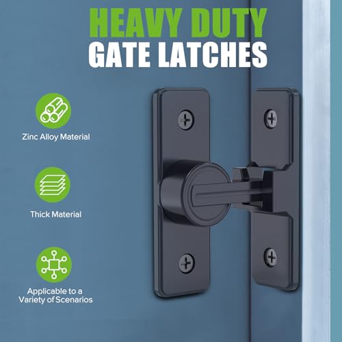 Barn Door Lock Hardware, 90 Degree Flip Latch Privacy Lock,Matte Black 2PC | Heavy Duty Zinc Alloy Sliding Barn Door Latch for Bathroom, Bedroom, Closet, Garage, Shed and Gate - color: Matte Black-2PCS