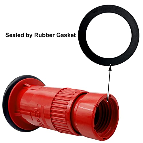 SAFBY Fire Hose Nozzle Thermoplastic Fire Equipment Spray Jet Fog (1" NPSH/NPT) - color: Red, size: 1 inch NPSH