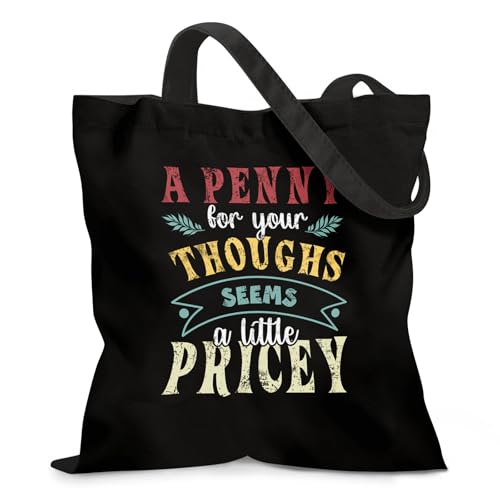 Aesthetic Canvas Tote Bag for Women - with Magnetic Snap Closure & Zipper Inner Pocket Reusable Totes Bag - color: Penny1
