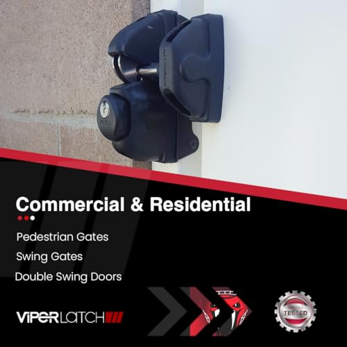 Safetech Hardware ViperX1 Gravity Gate Latch | One-Side Entry Keyed Lock | 2 Independent Latching Hooks Key Lockable One Side | Privacy Gate Gravity Latch | Vinyl, Wood, & Aluminum Gates - Black - color: Black, size: 1 Side Key