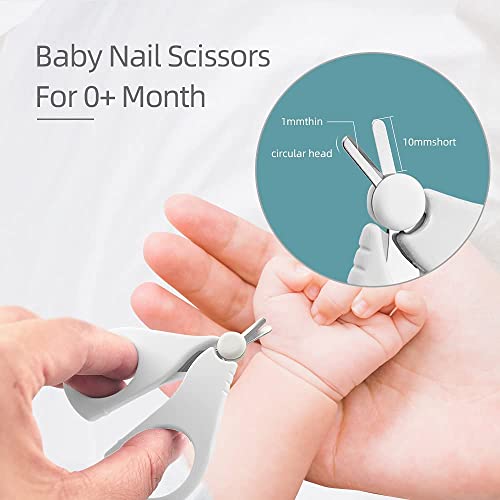 Baby Nail Clippers Set with Cute Case, Infant Fingernail and Toenail File Kit for Newborn Manicure and Pedicure, New Mom Grooming Gift - color: Bear White